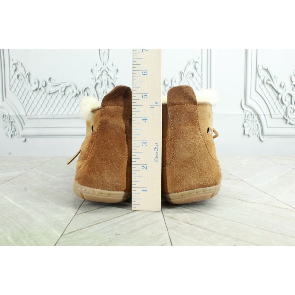LL Bean Brown Suede Shearling Lined Wicked Good Lodge Chukkas Slippers 8 M - Picture 8 of 9